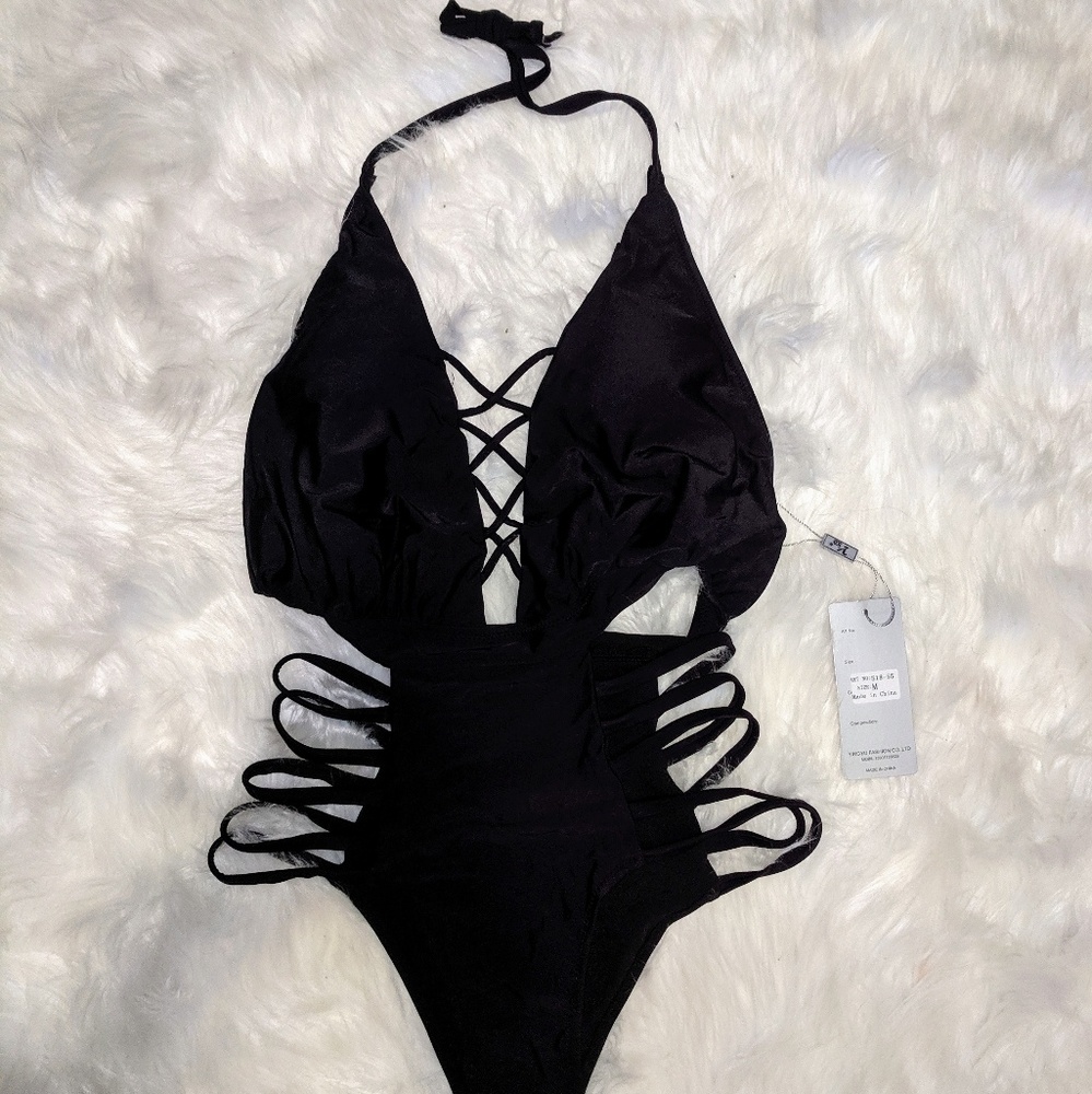 Fashion Nova Black one piece swimsuit